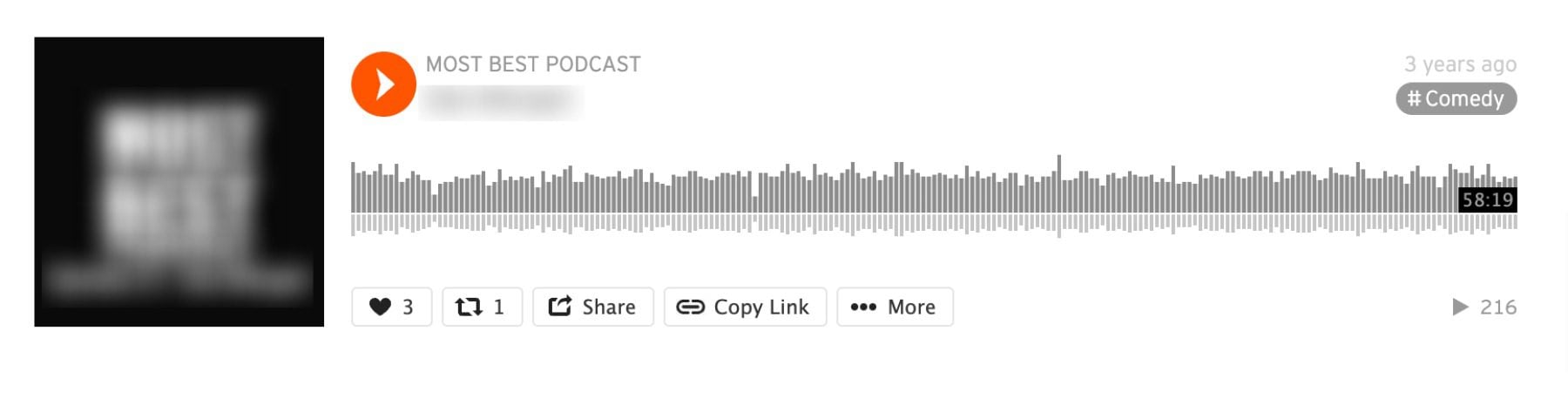 Soundcloud podcast player