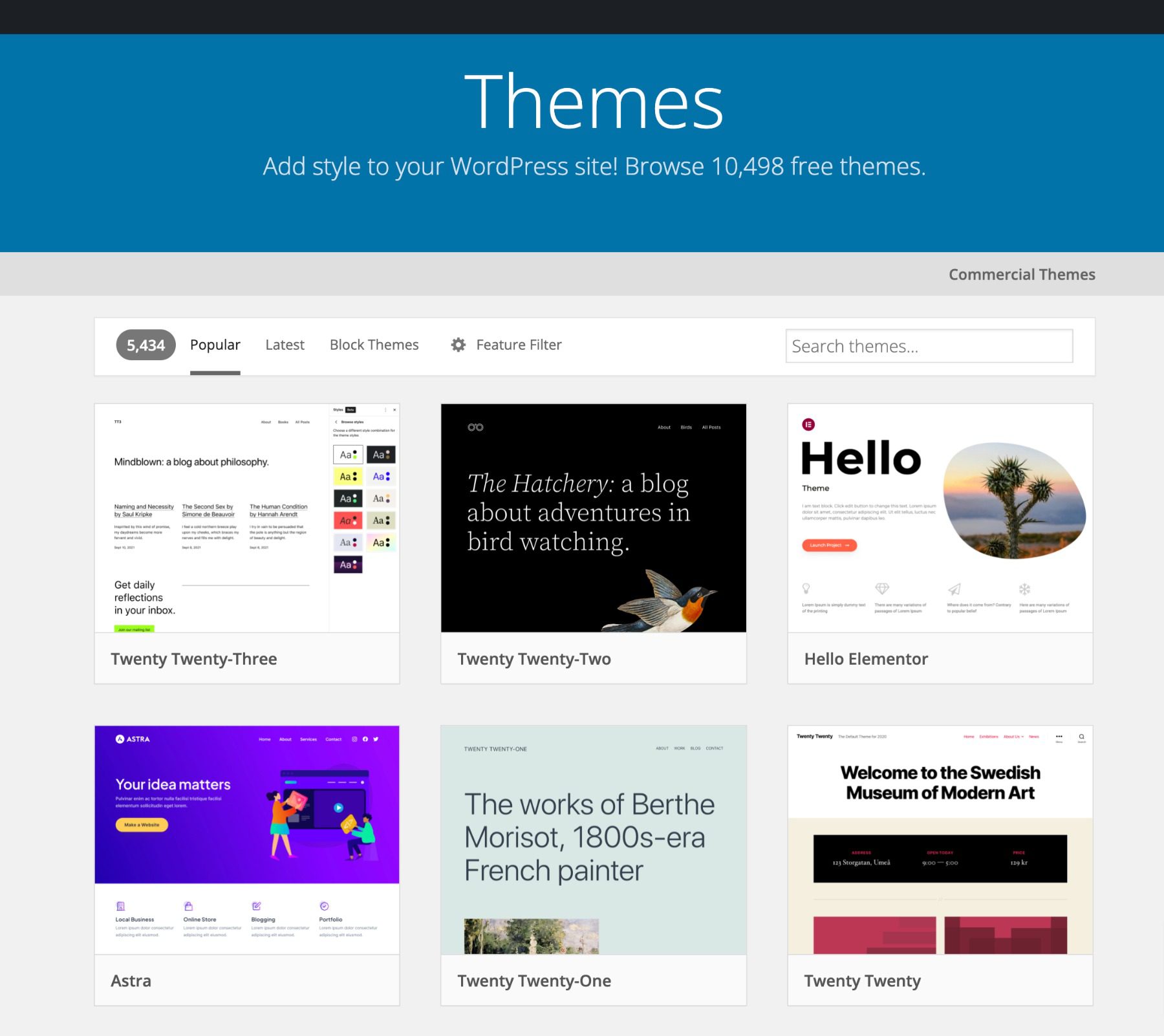 WordPress Block Theme Repository