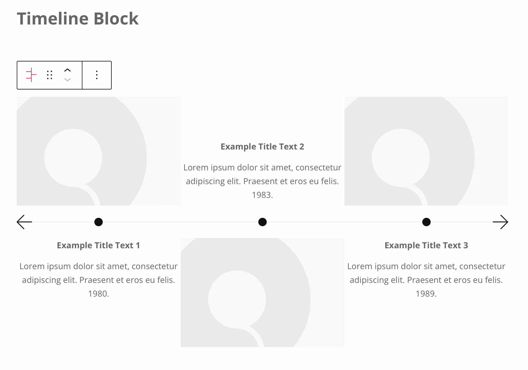 timeline block settings