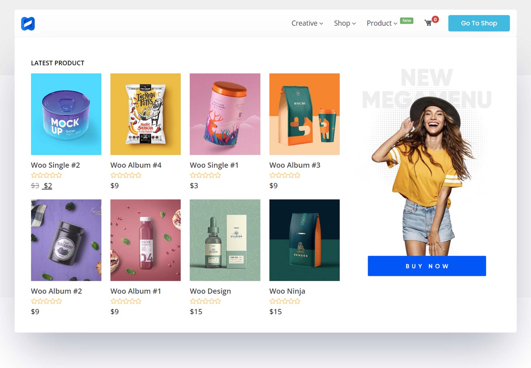 WP Mega Menu WooCommerce example