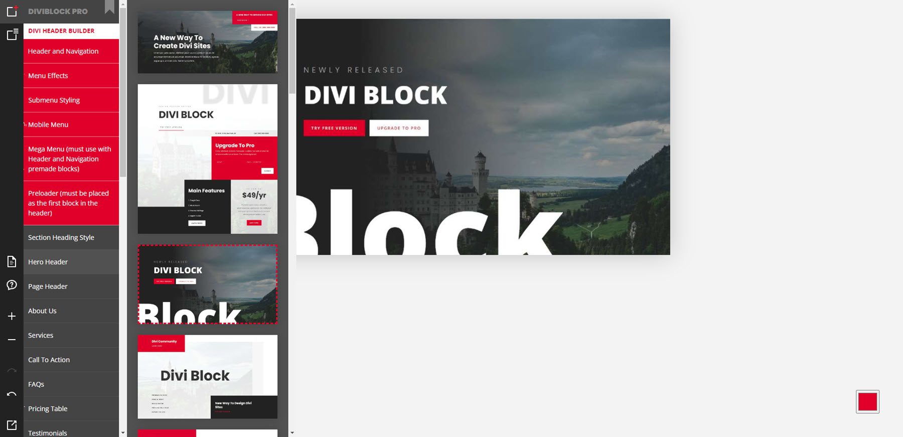 Block Menu