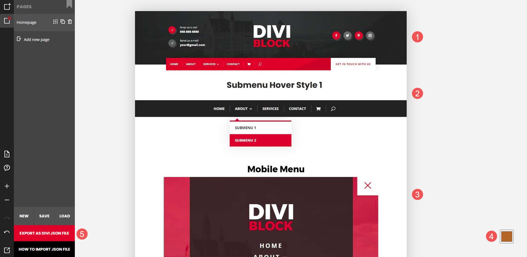 Проектирование макета с помощью Divi Block