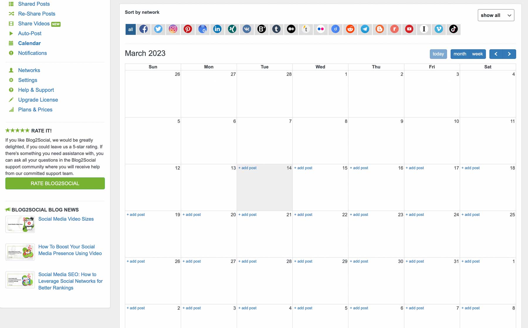 อัปเดตเว็บไซต์ด้วย 32 WordPress Plugins ที่ดีที่สุดในปี 2025 49 Blog2Social calendar