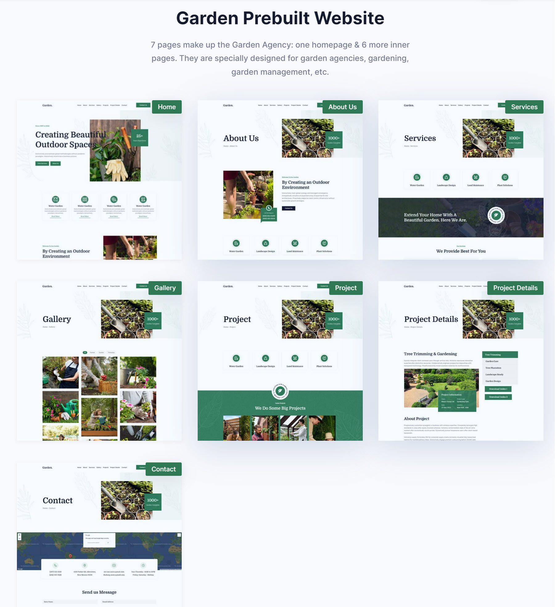 Divi Essential Garden Prebuilt Website