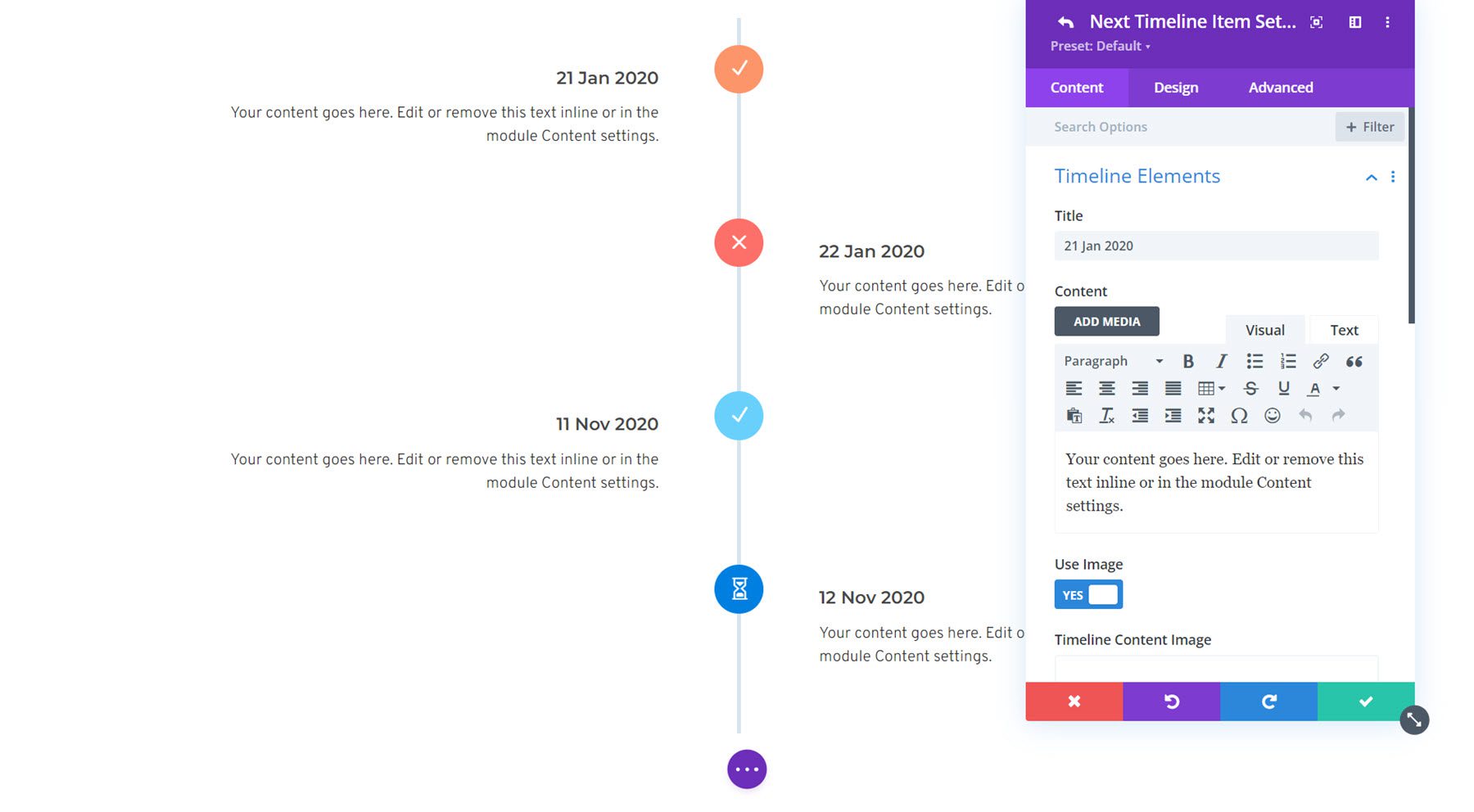 Divi Essential Timeline Item