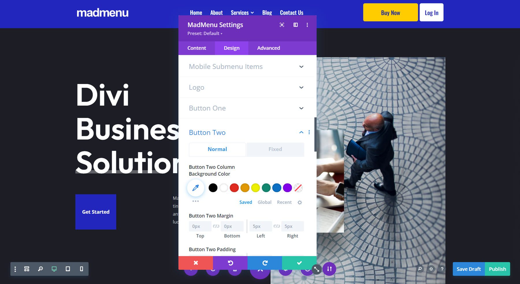 Divi MadMenu Design Options