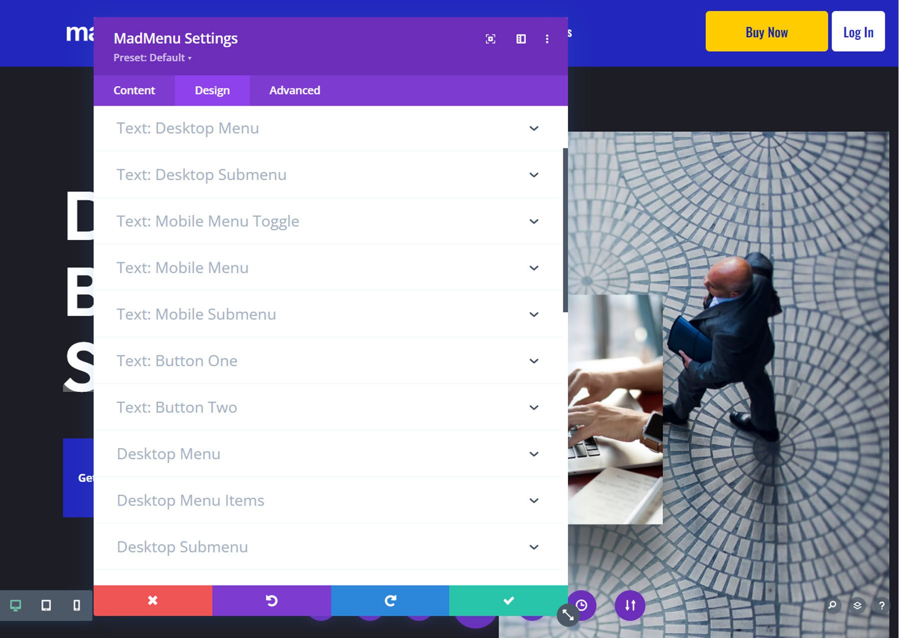 Divi MadMenu Design Options