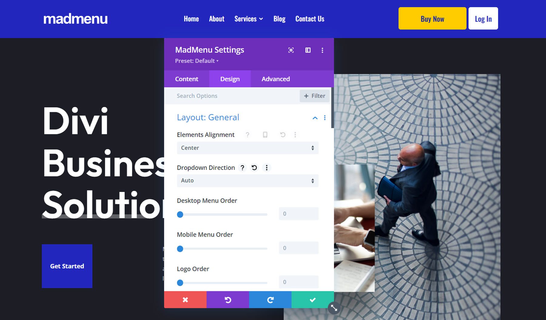 Divi MadMenu Layout General Settings