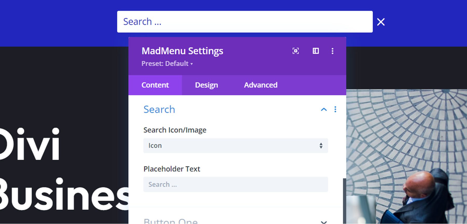 Divi MadMenu Search Bar