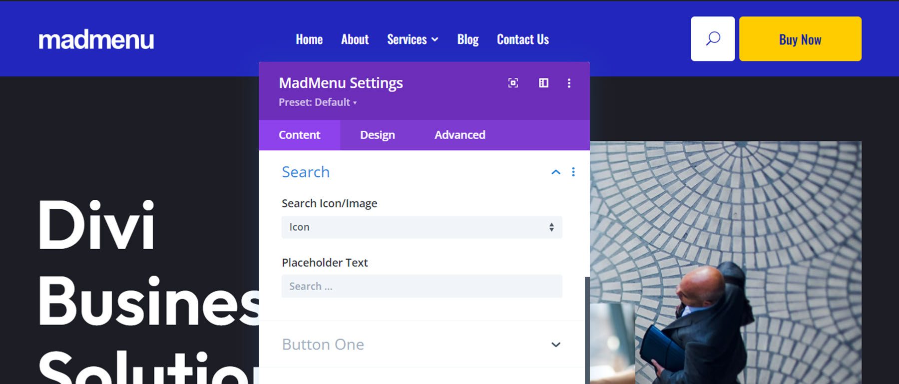 Divi MadMenu Search Settings