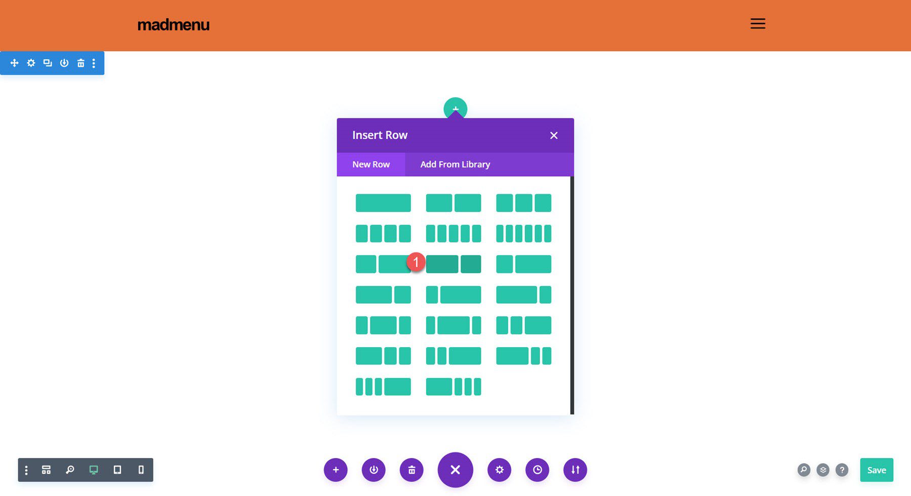 Divi MadMenu Tutorial Add Row