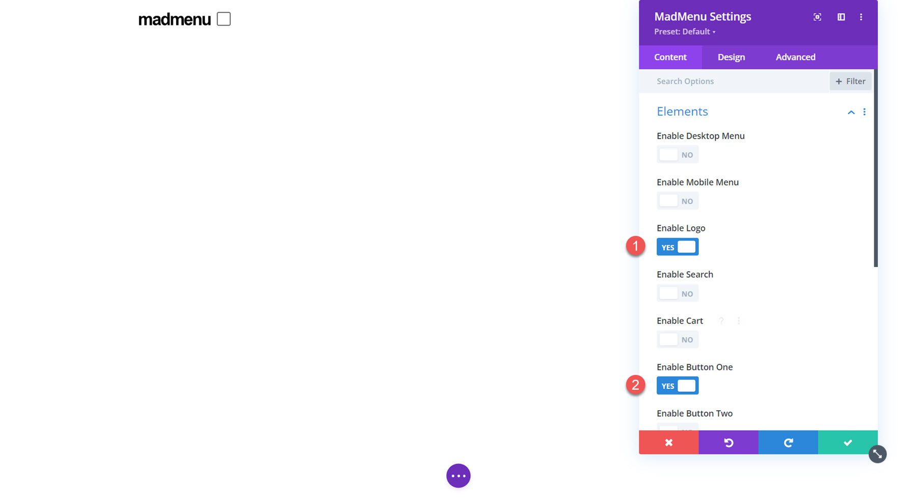 Divi MadMenu Tutorial Elements