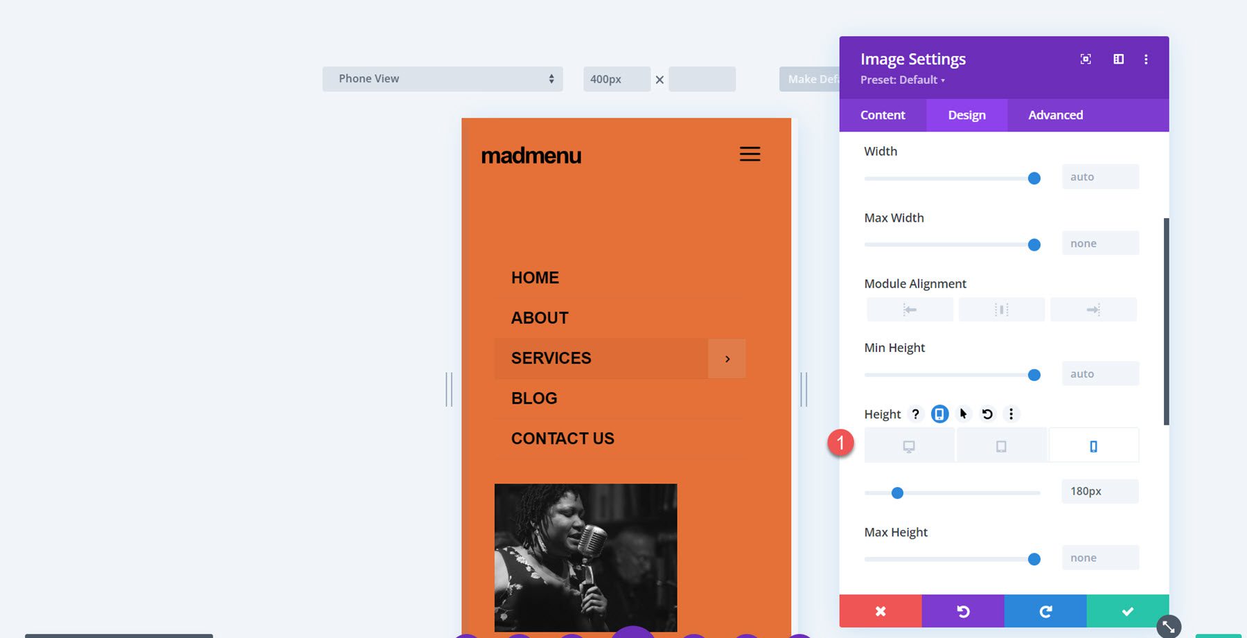 Divi MadMenu Tutorial Mobile Image Height