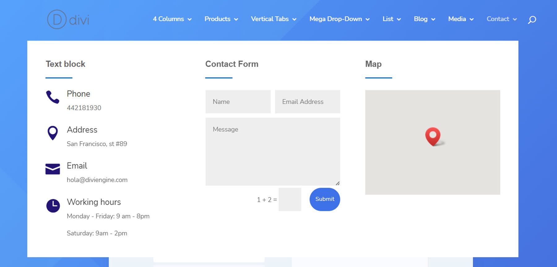 Divi Mega Menu Business Layout Example