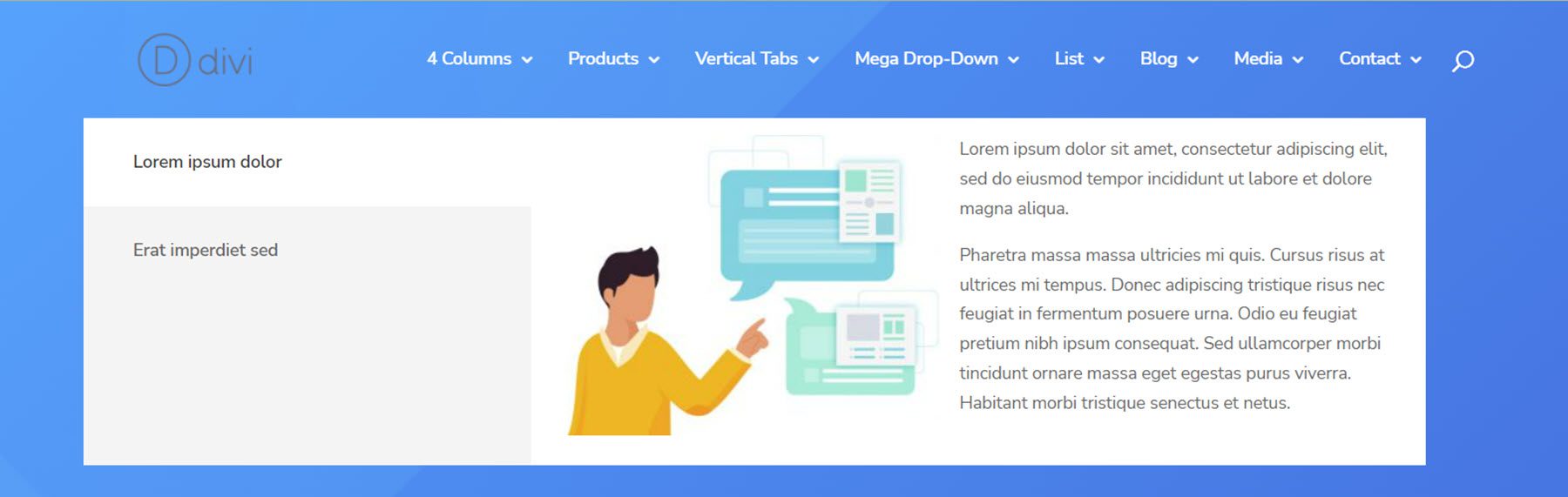 Divi Mega Menu Business Layout Example