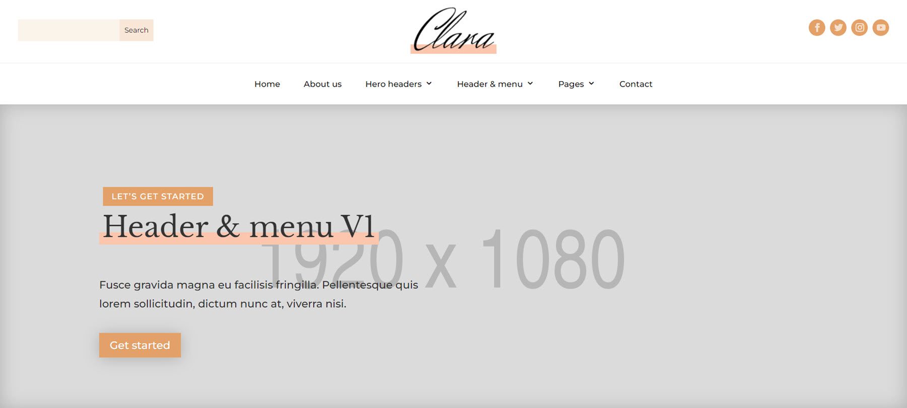 Clara Divi Child Theme Header Menu 1