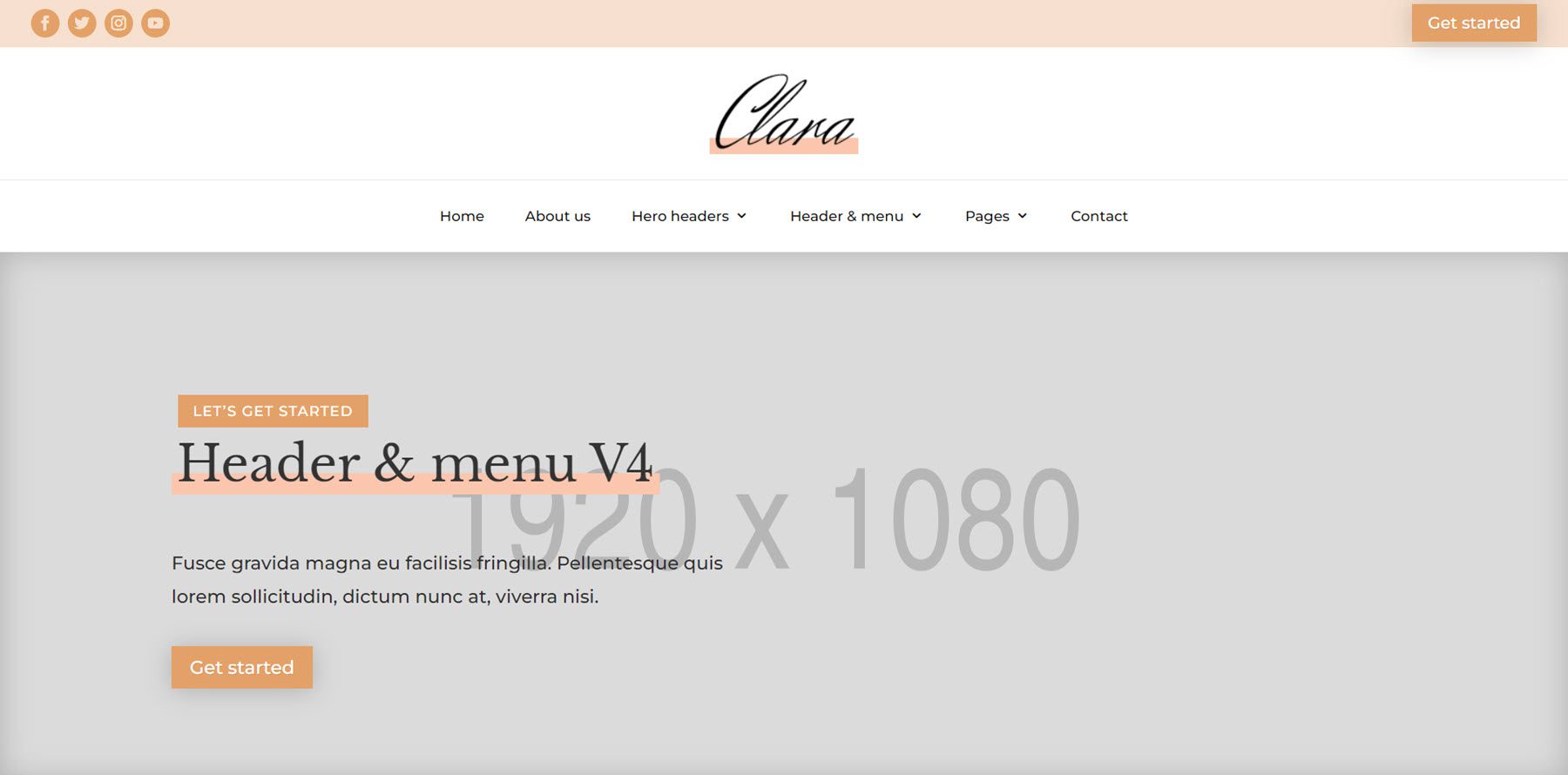 Clara Divi Child Theme Header Menu 4