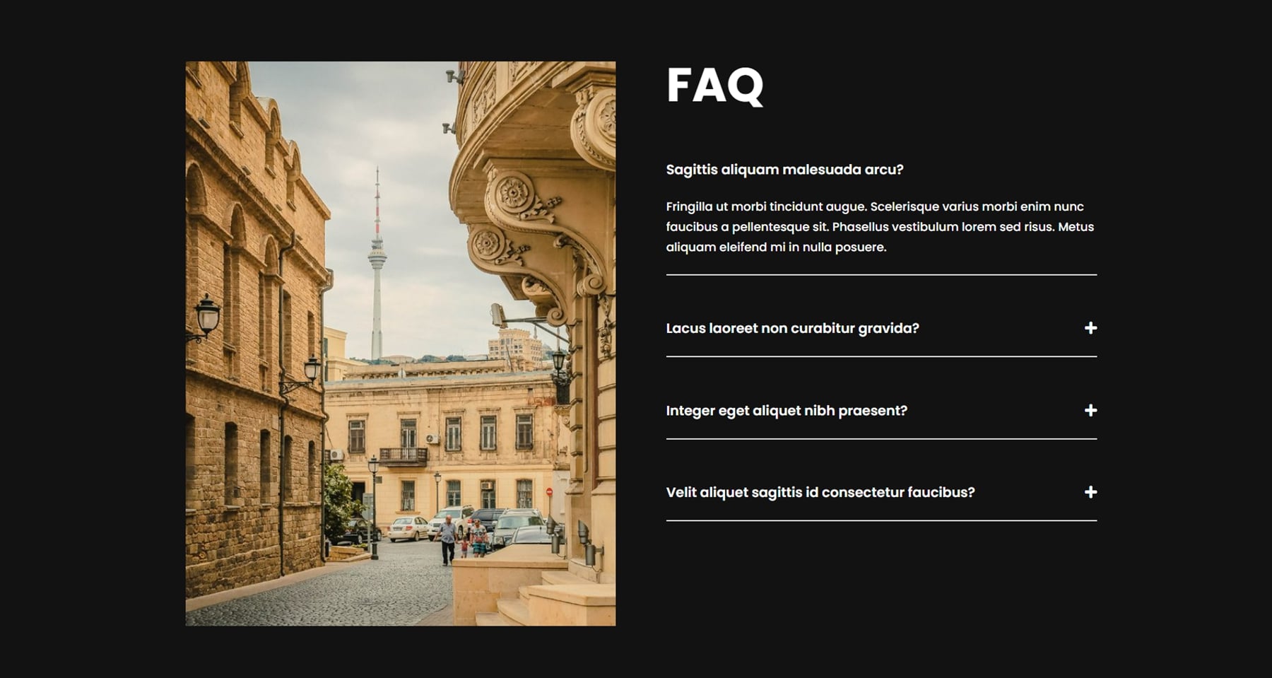 Divi Product Highlight Divi Designer Pack FAQ Dark 1