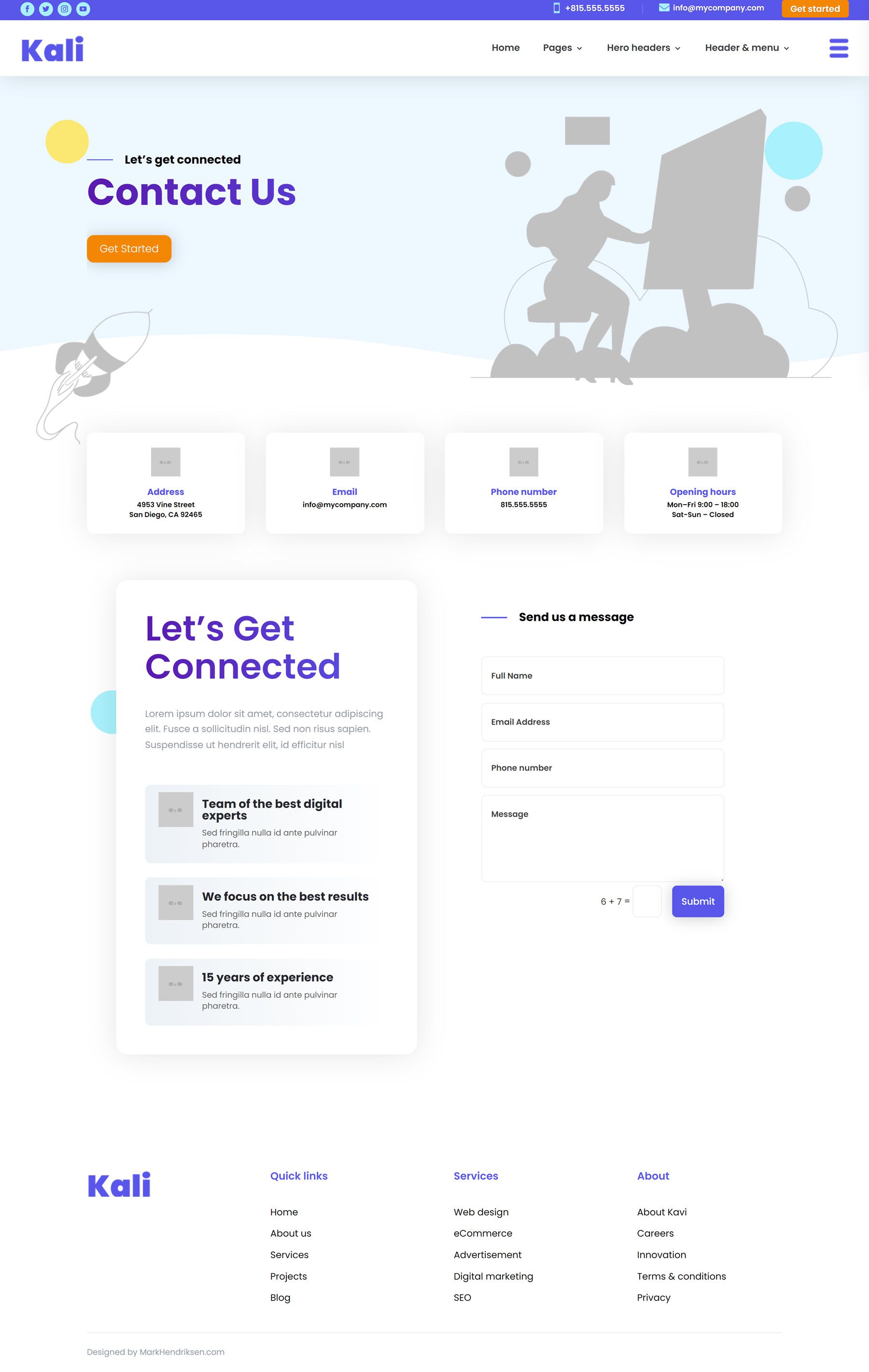 Kali Multi-Purpose Divi Child Theme Contact Us