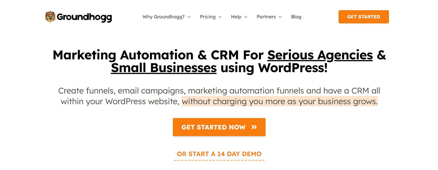 Groundhogg CRM Plugin Homepage Feb 2023