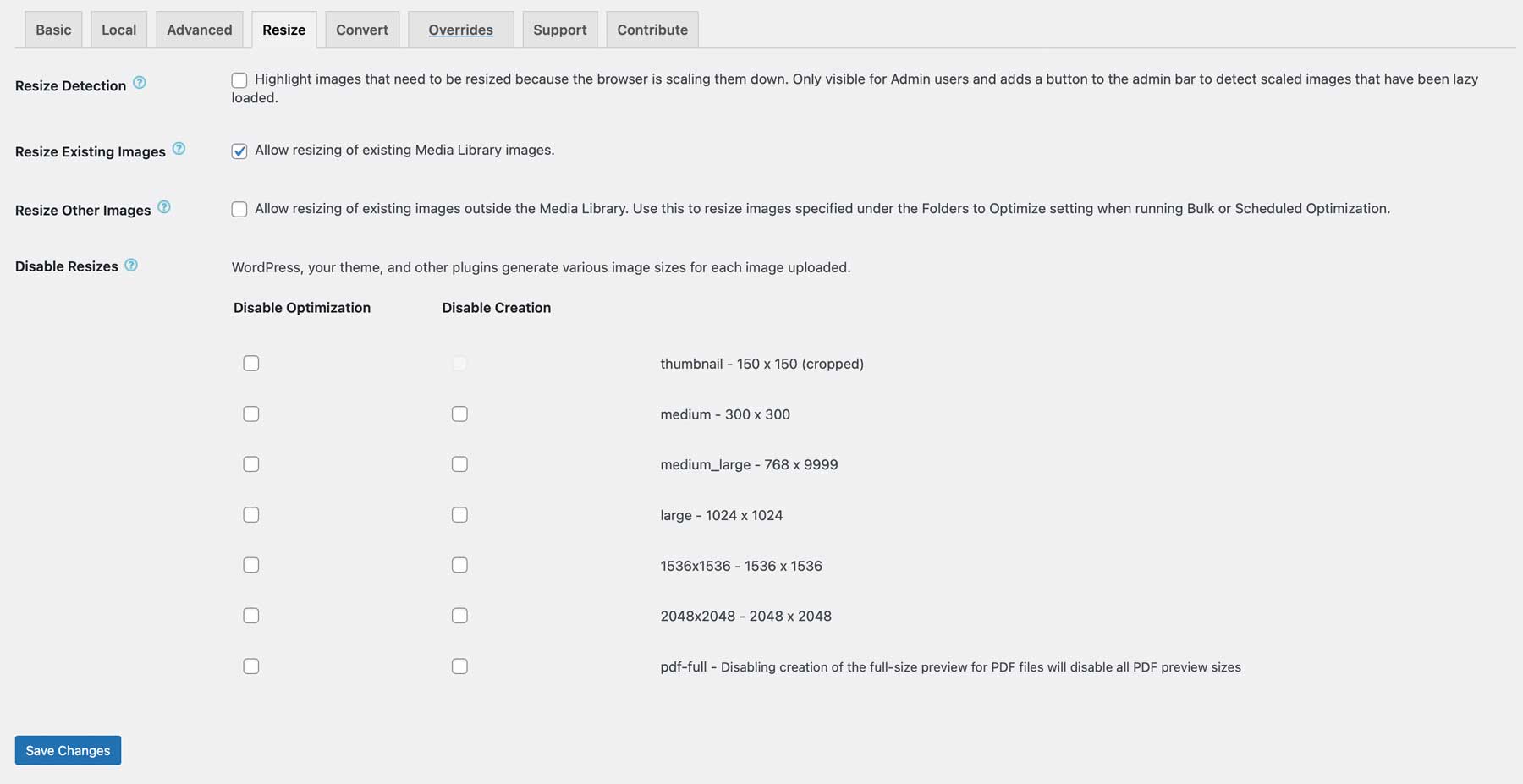 อัปเดตเว็บไซต์ด้วย 32 WordPress Plugins ที่ดีที่สุดในปี 2025 10 image resize settings