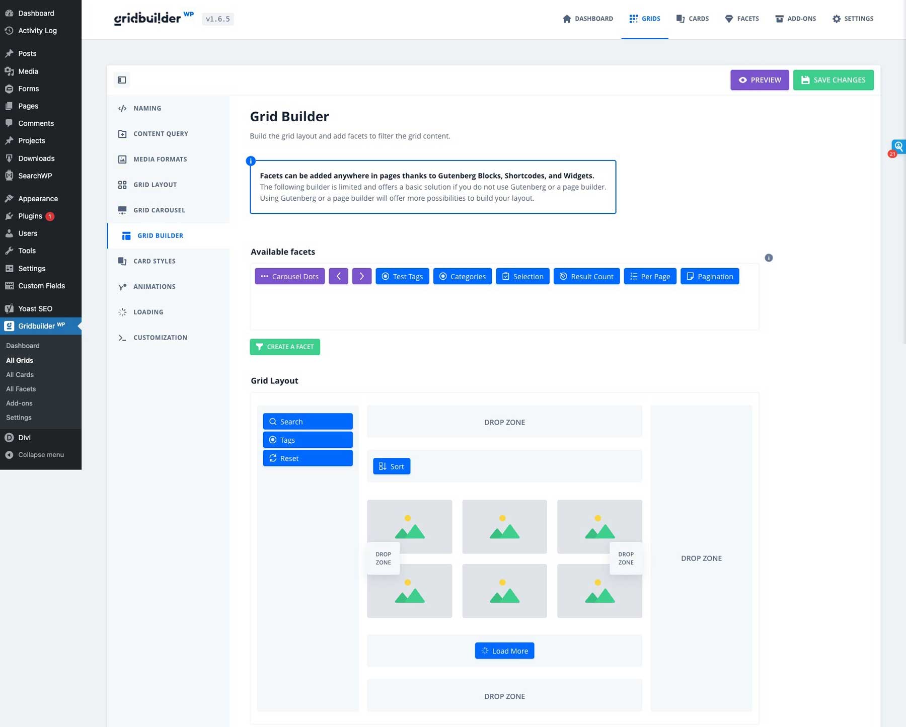 WP Grid Builder settings