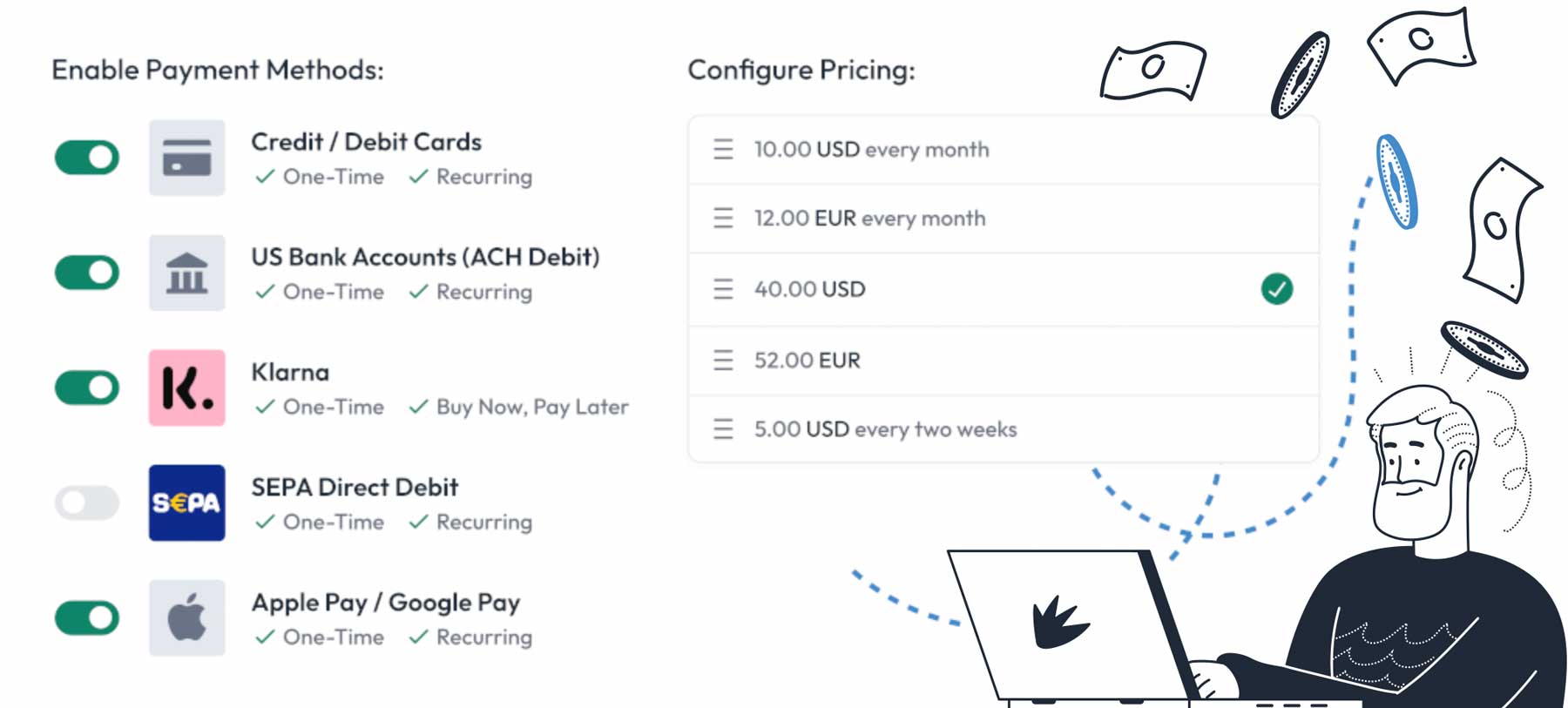 WP Simple Pay payment methods