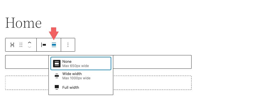 Stack Block alignment settings