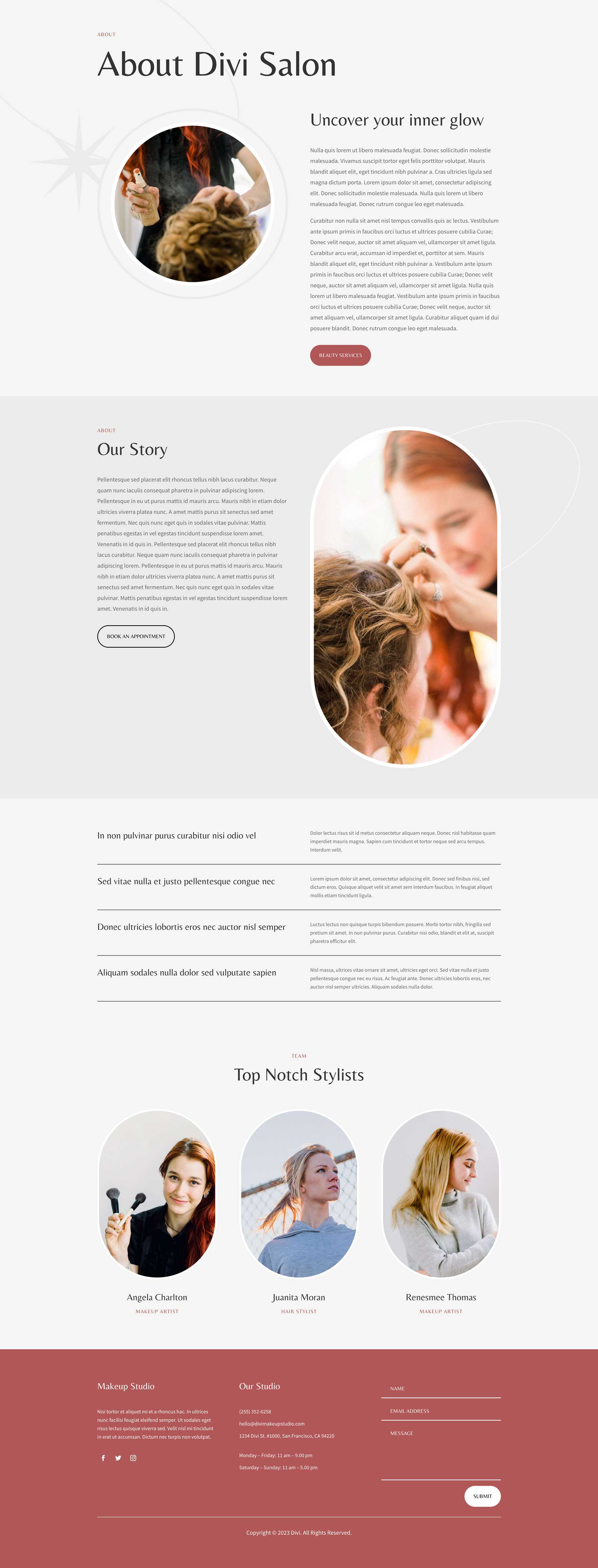 Beauty Salon Layout Pack for Divi