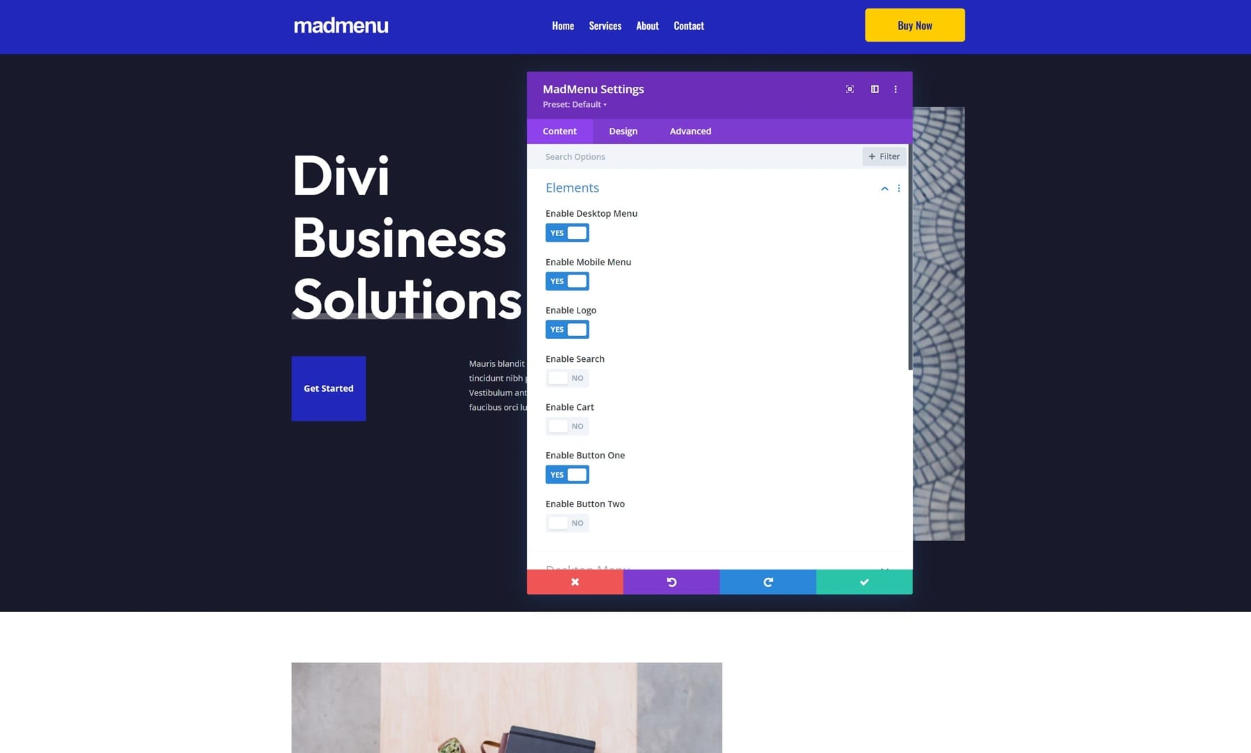Divi MadMenu
