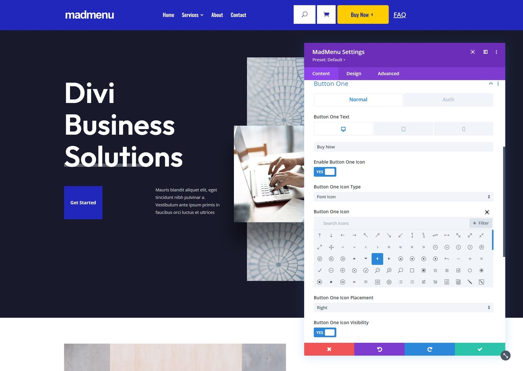 Divi MadMenu
