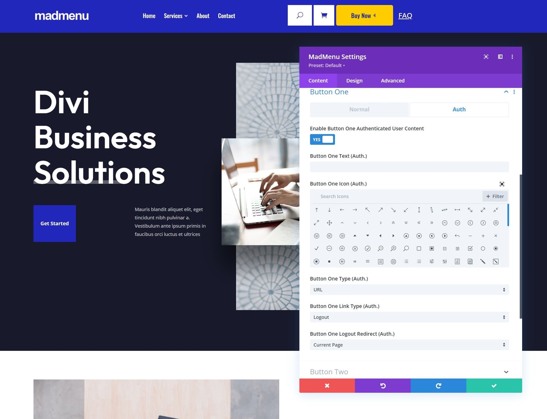 Divi MadMenu