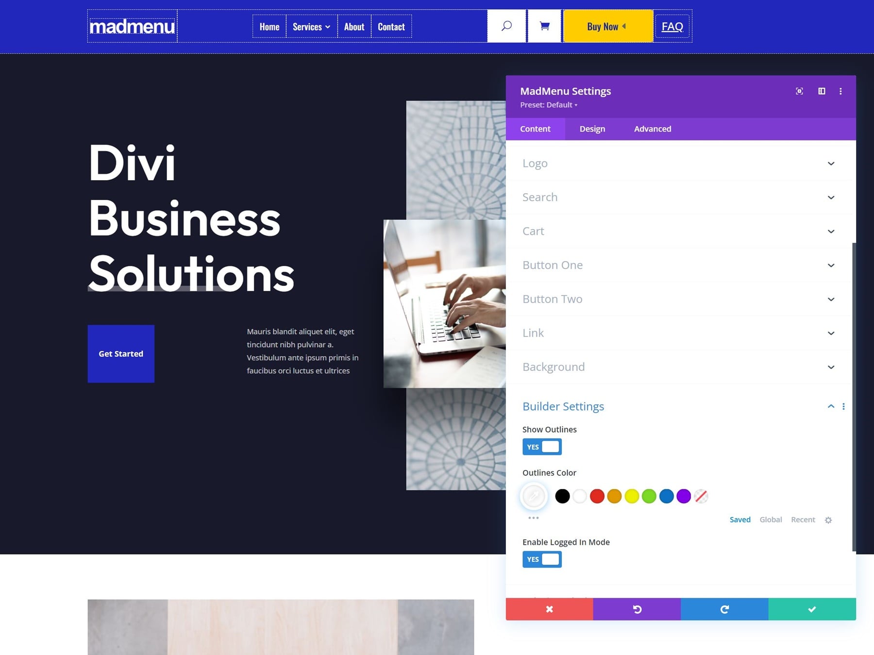 Divi MadMenu