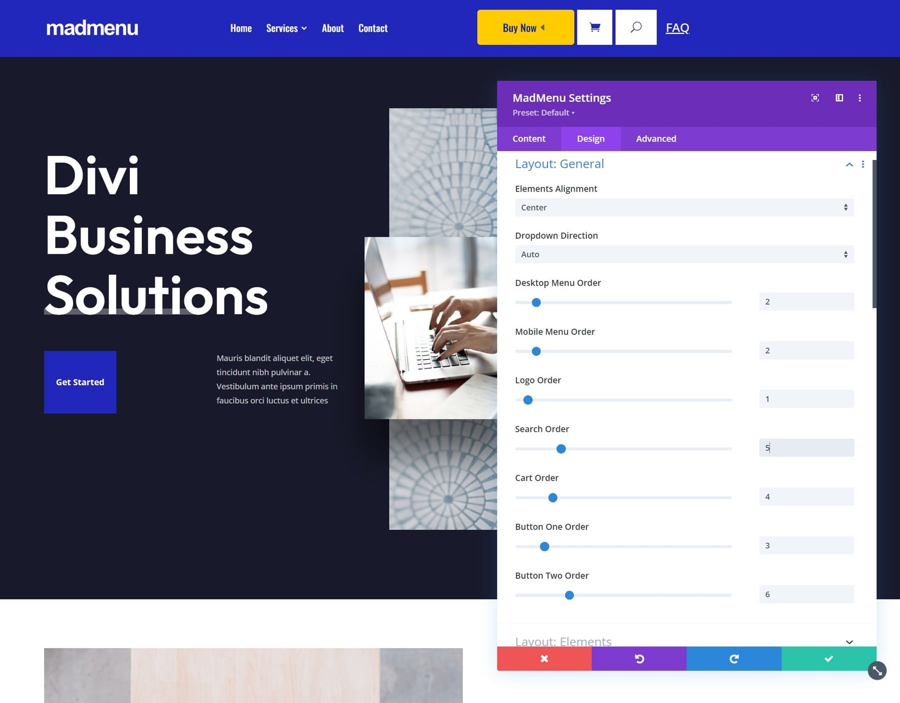Divi MadMenu