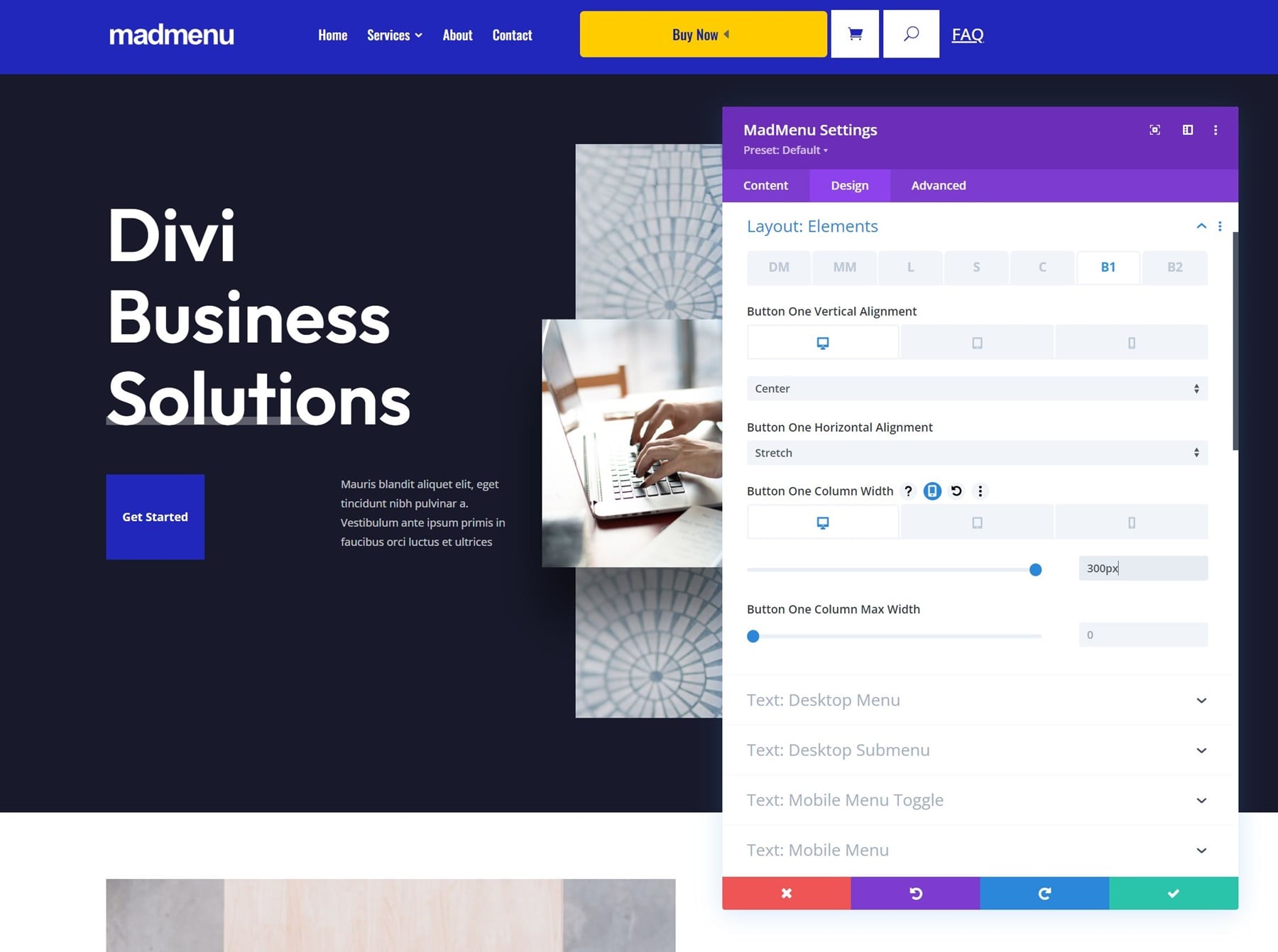 Divi MadMenu
