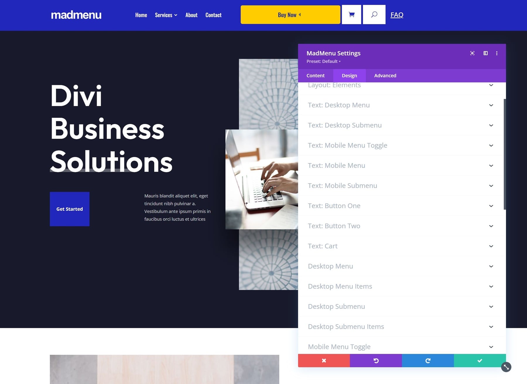 Divi MadMenu