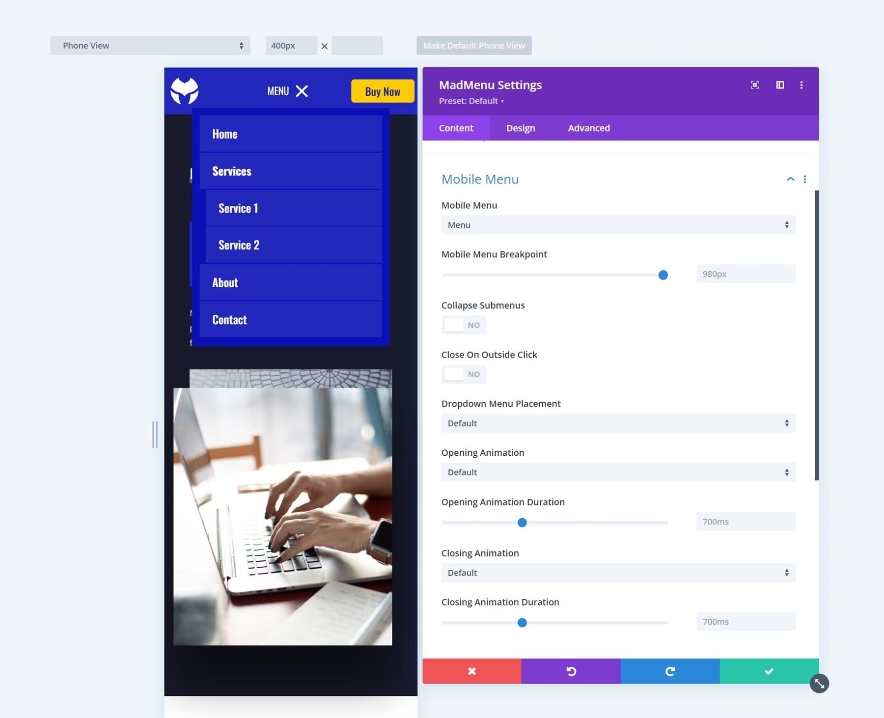 Divi MadMenu