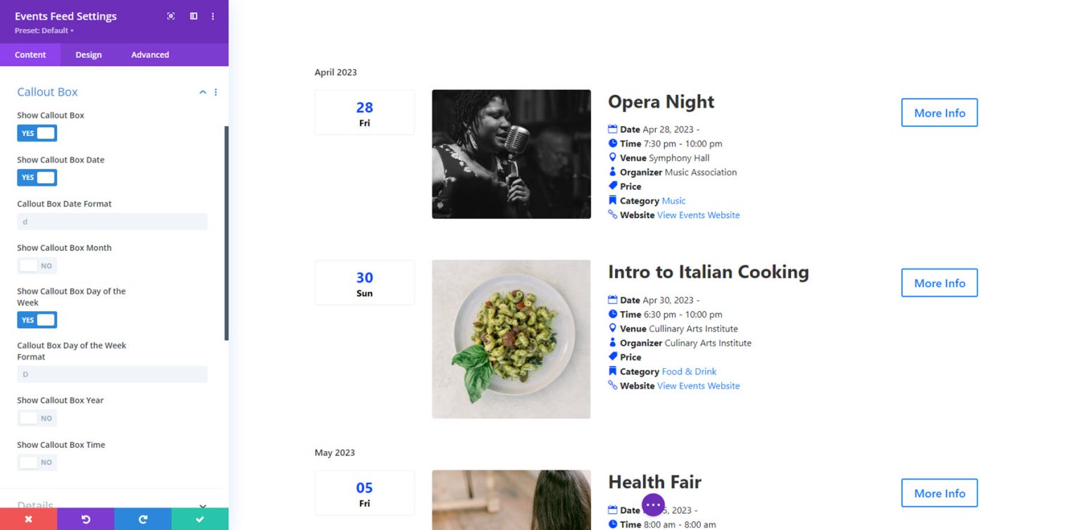 Divi Product Highlight Divi Events Calendar