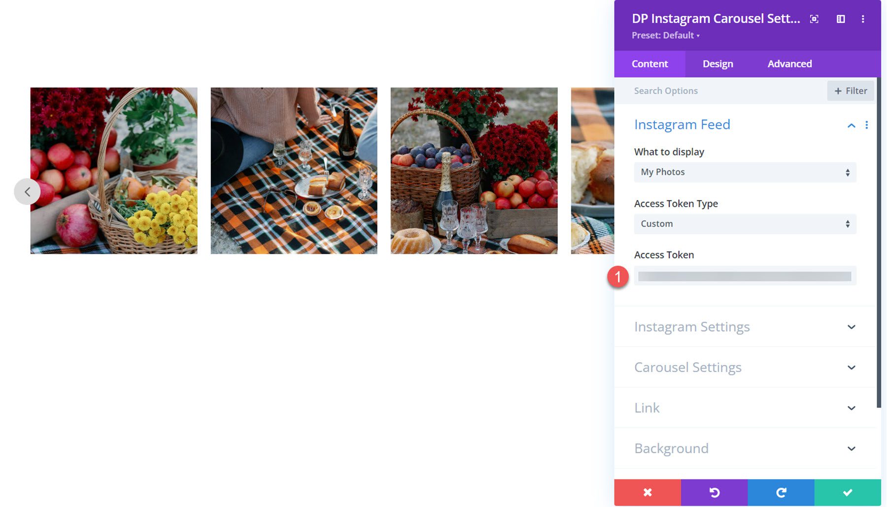 Divi Social Plus Instagram Carousel Access Token