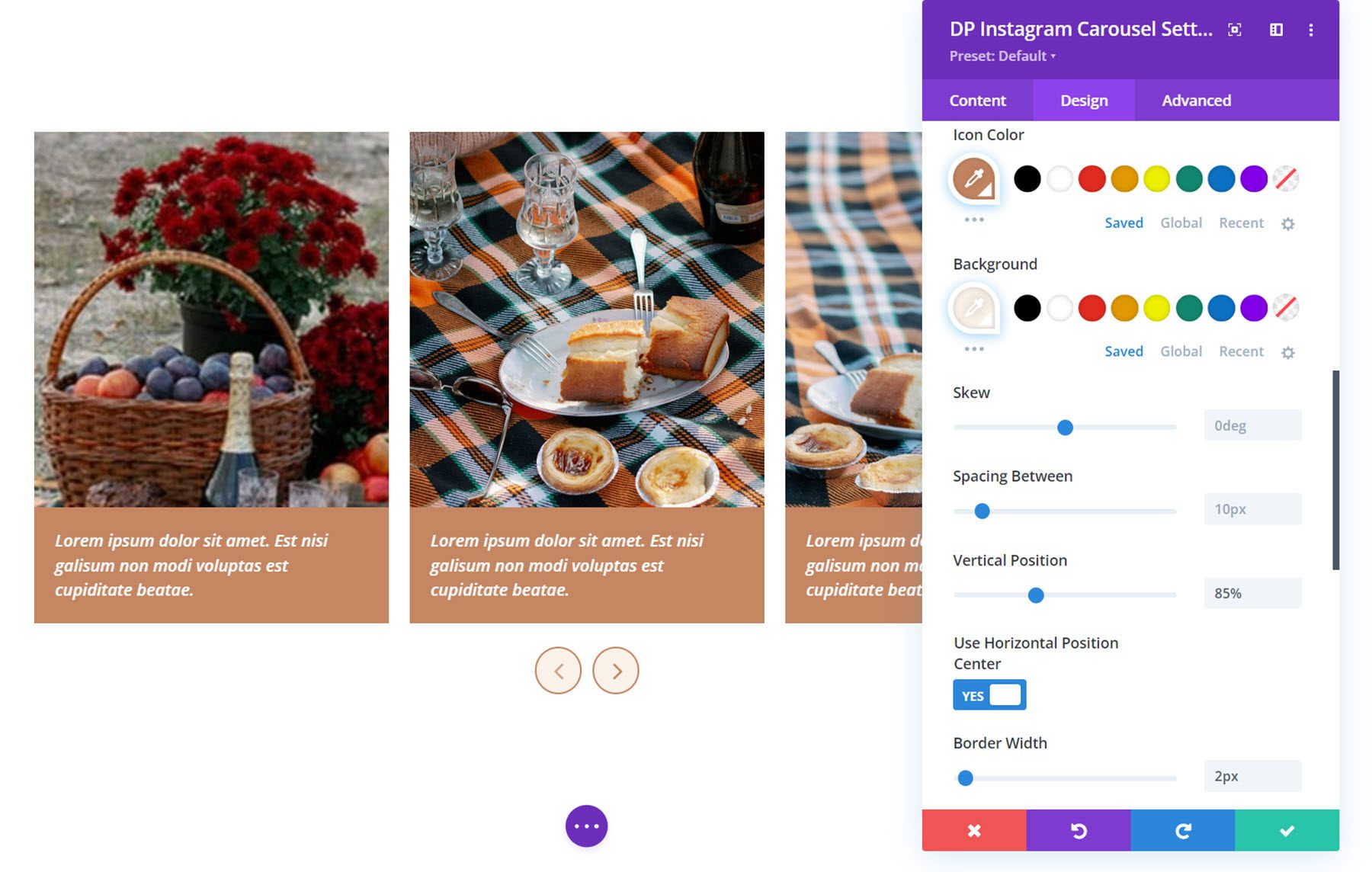 Divi Social Plus Instagram Carousel Navigation