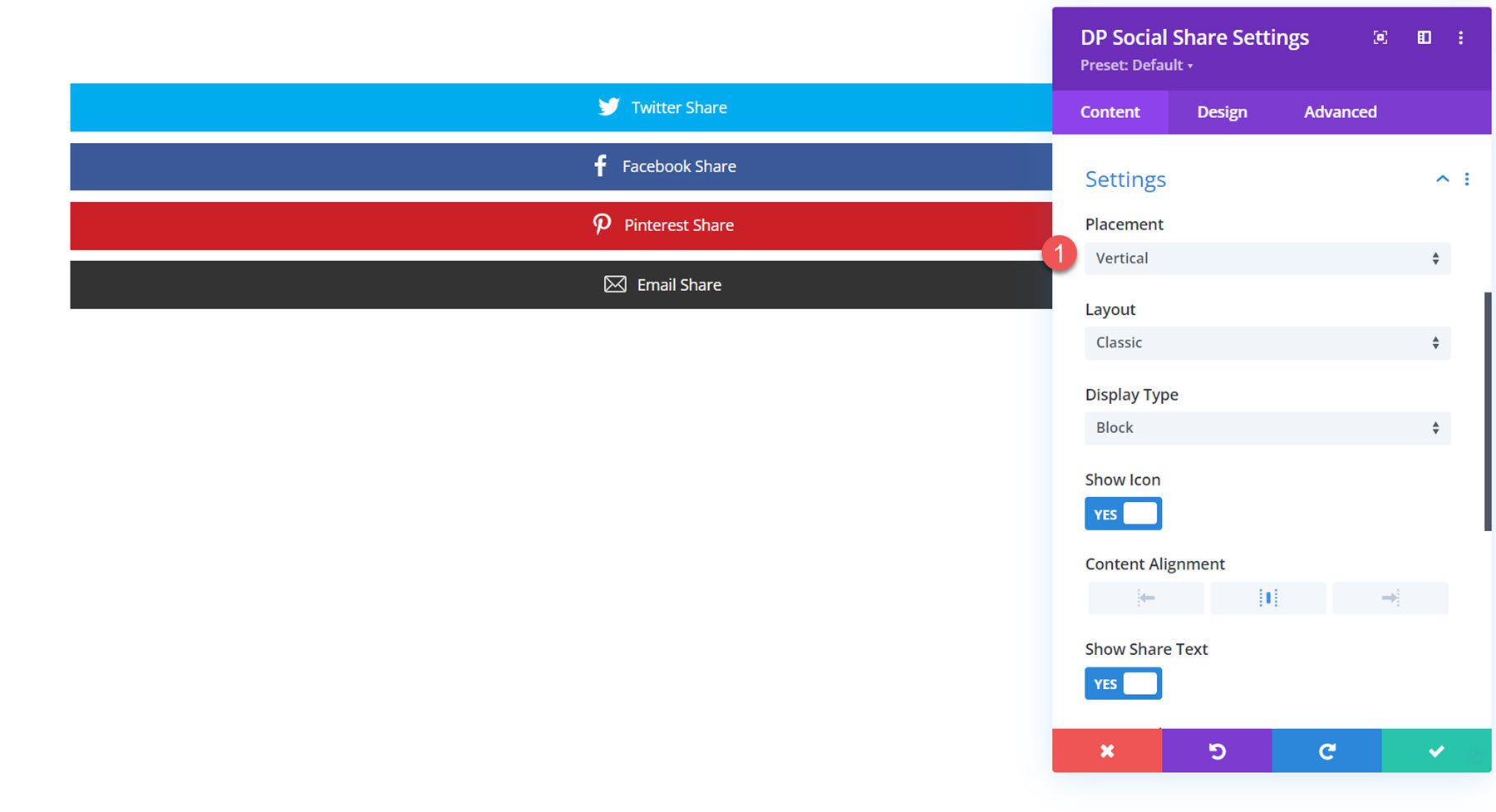 Divi Social Plus Social Share Placement