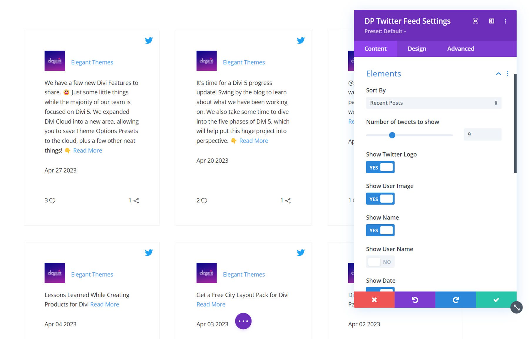 Divi Social Plus Twitter Feed Elements