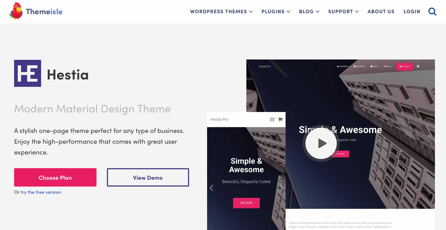 Hestia best WordPress theme