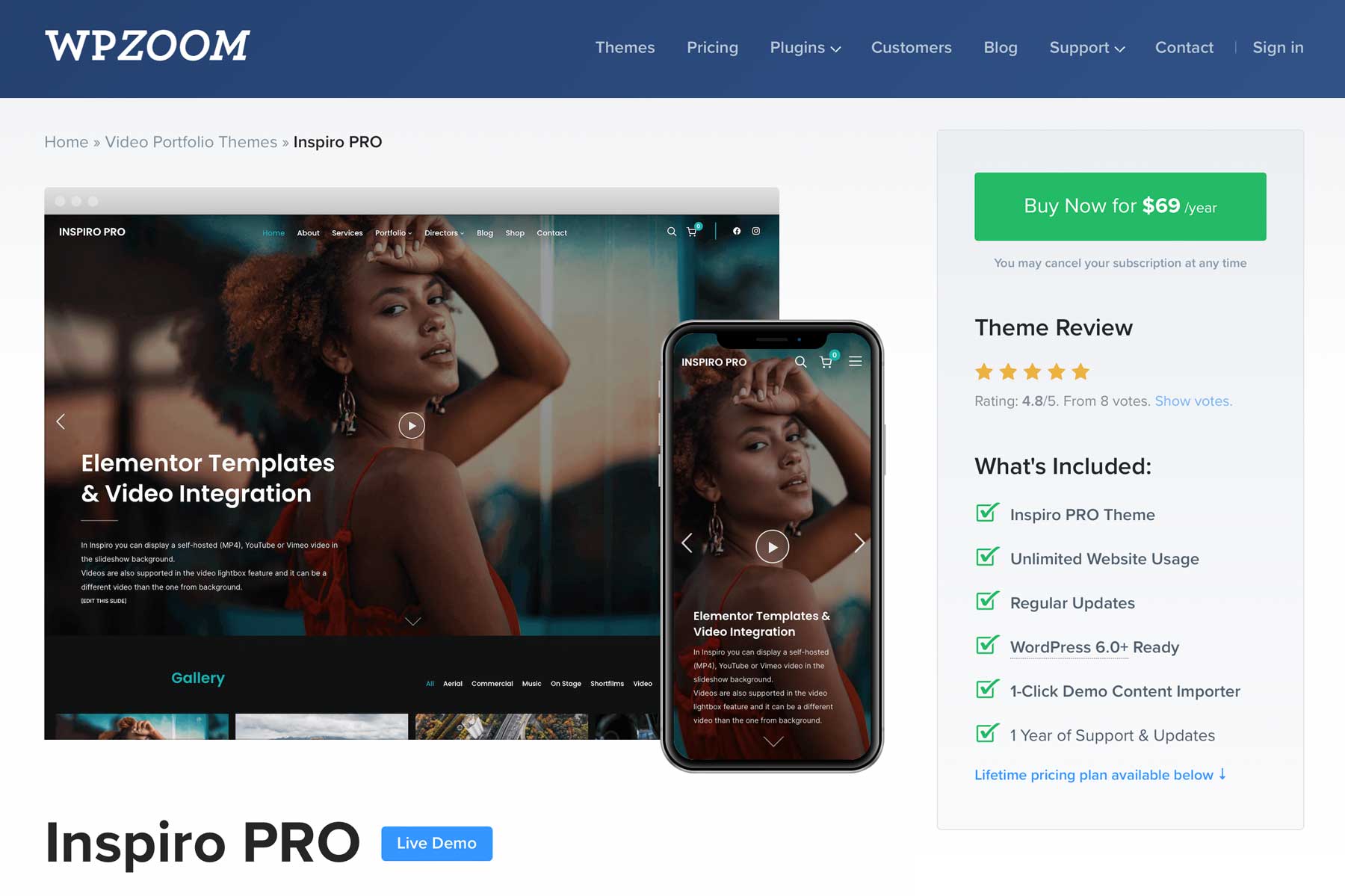 Inspiro best WordPress theme