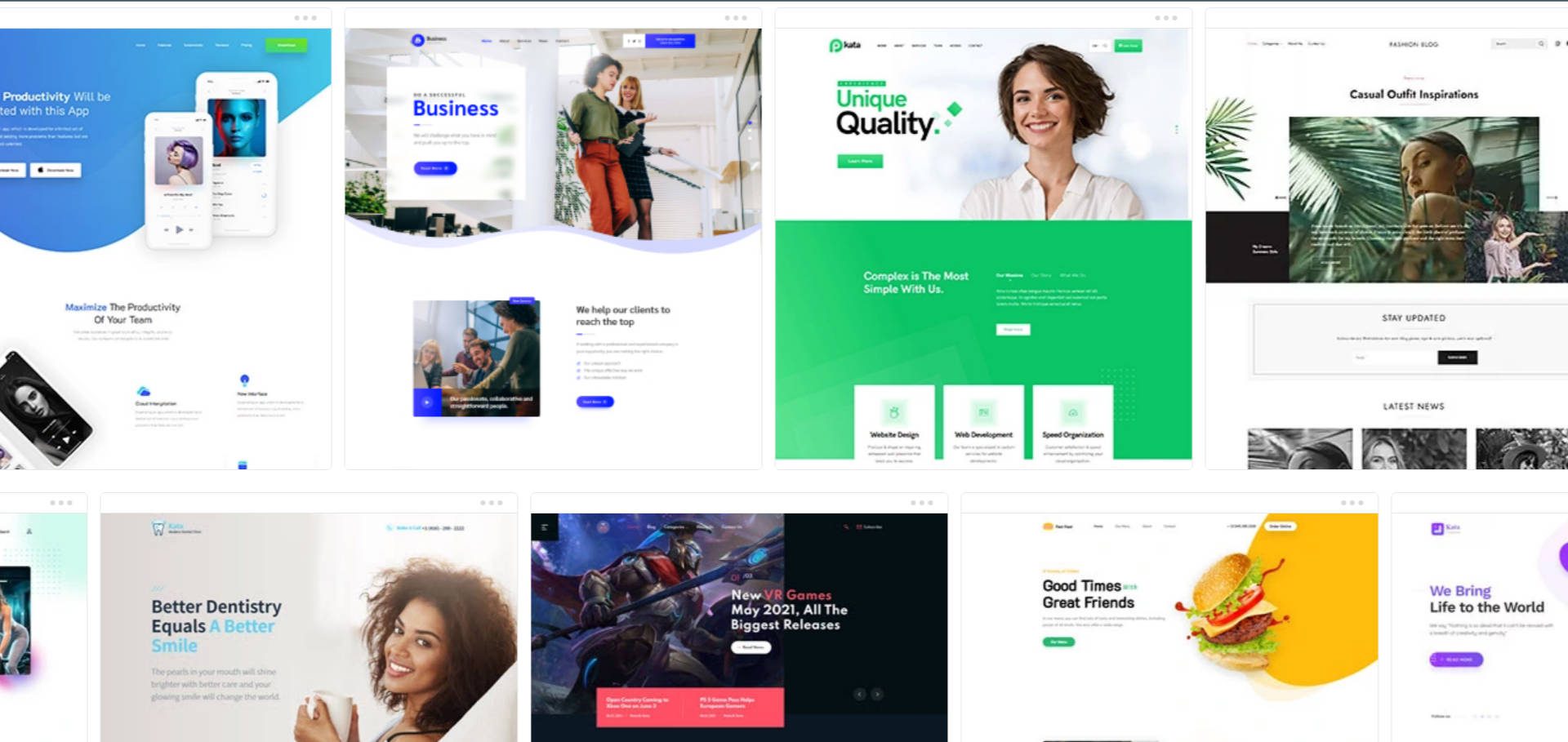 Kata Prebuilt Template Sites
