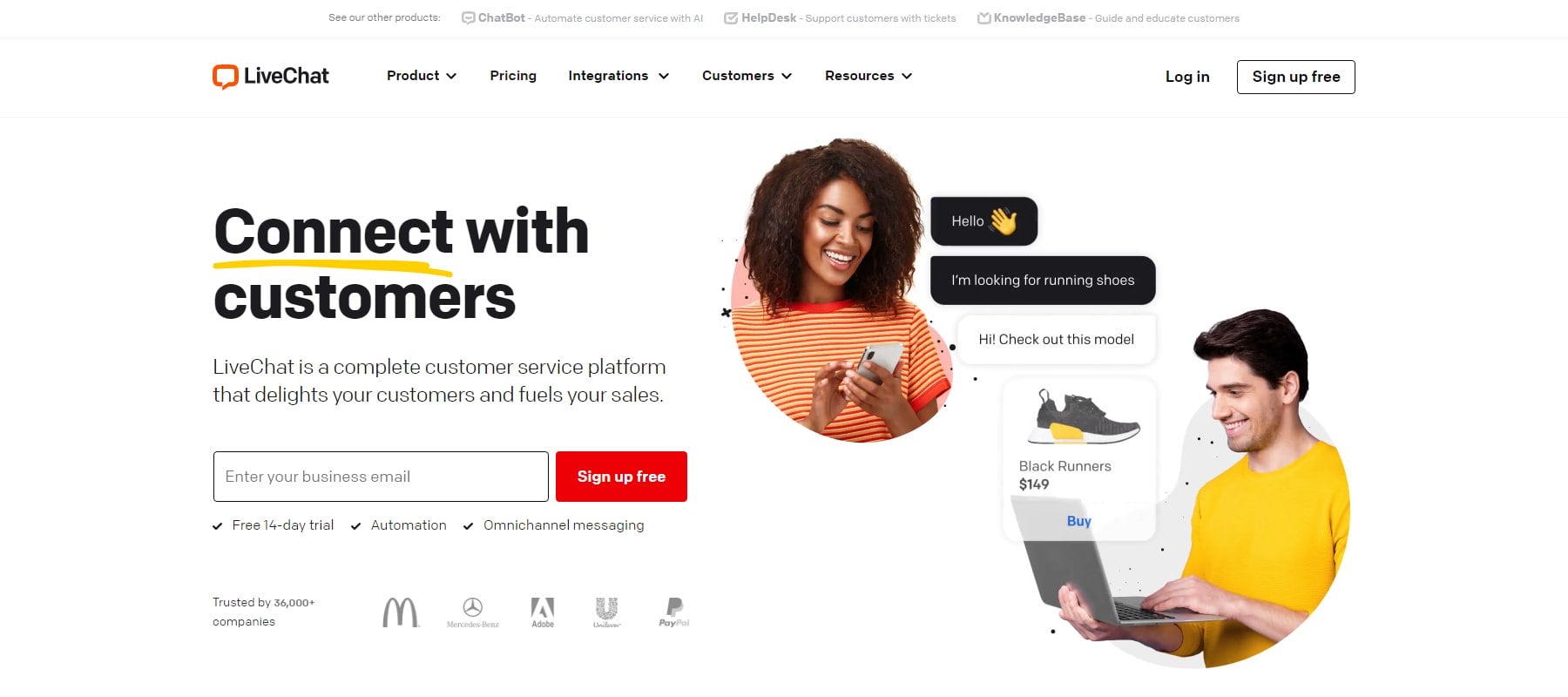 ChatBot by LiveChat Homepage April 2023