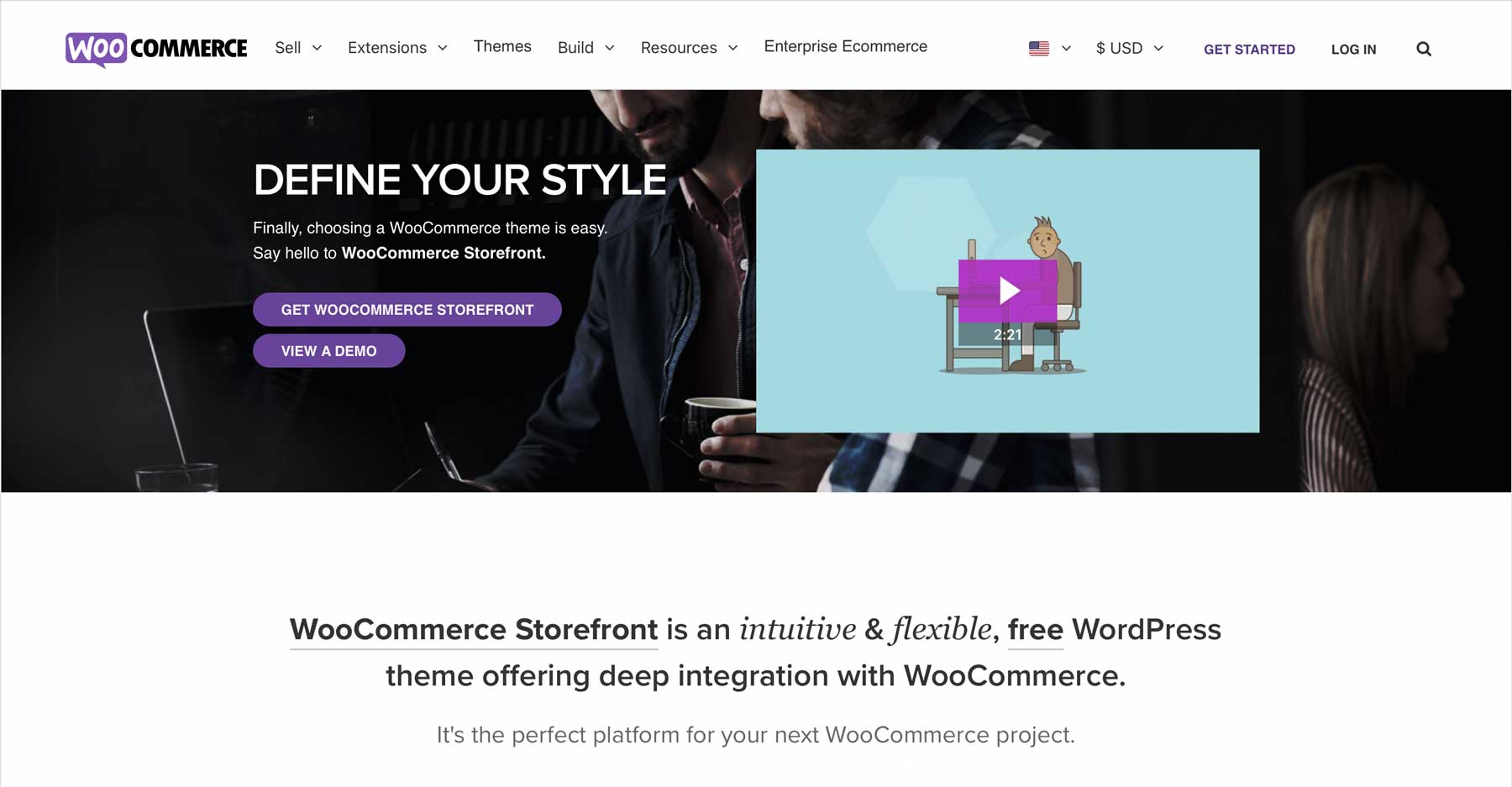 Storefront ecommerce WordPress theme
