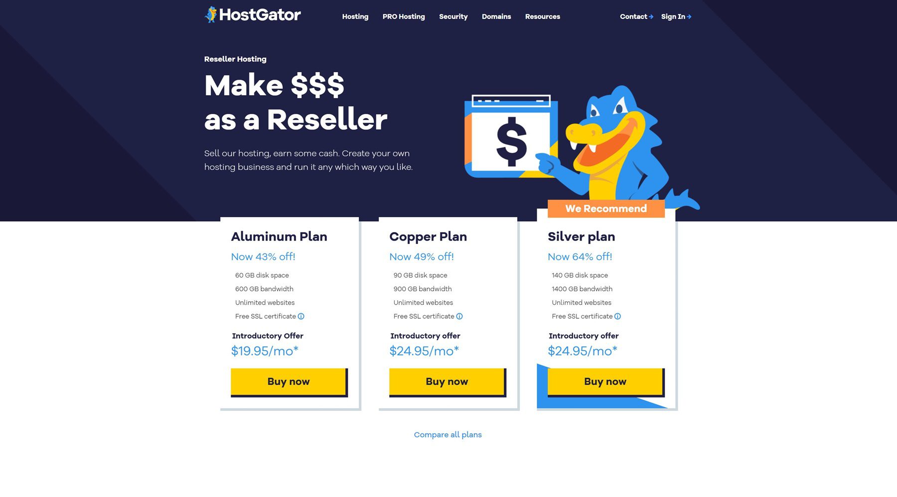 best wordpress reseller hosting - hostgator