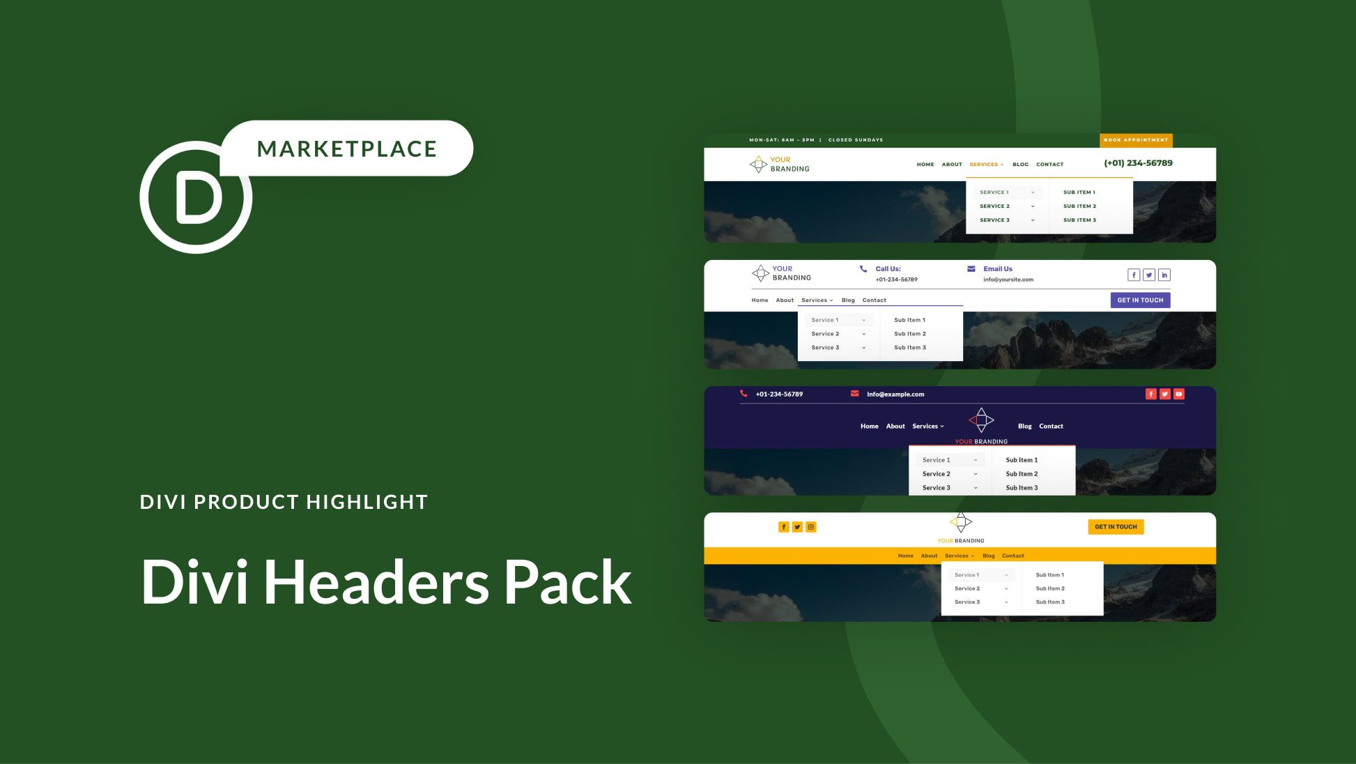 Divi Product Highlight: Divi Headers Pack