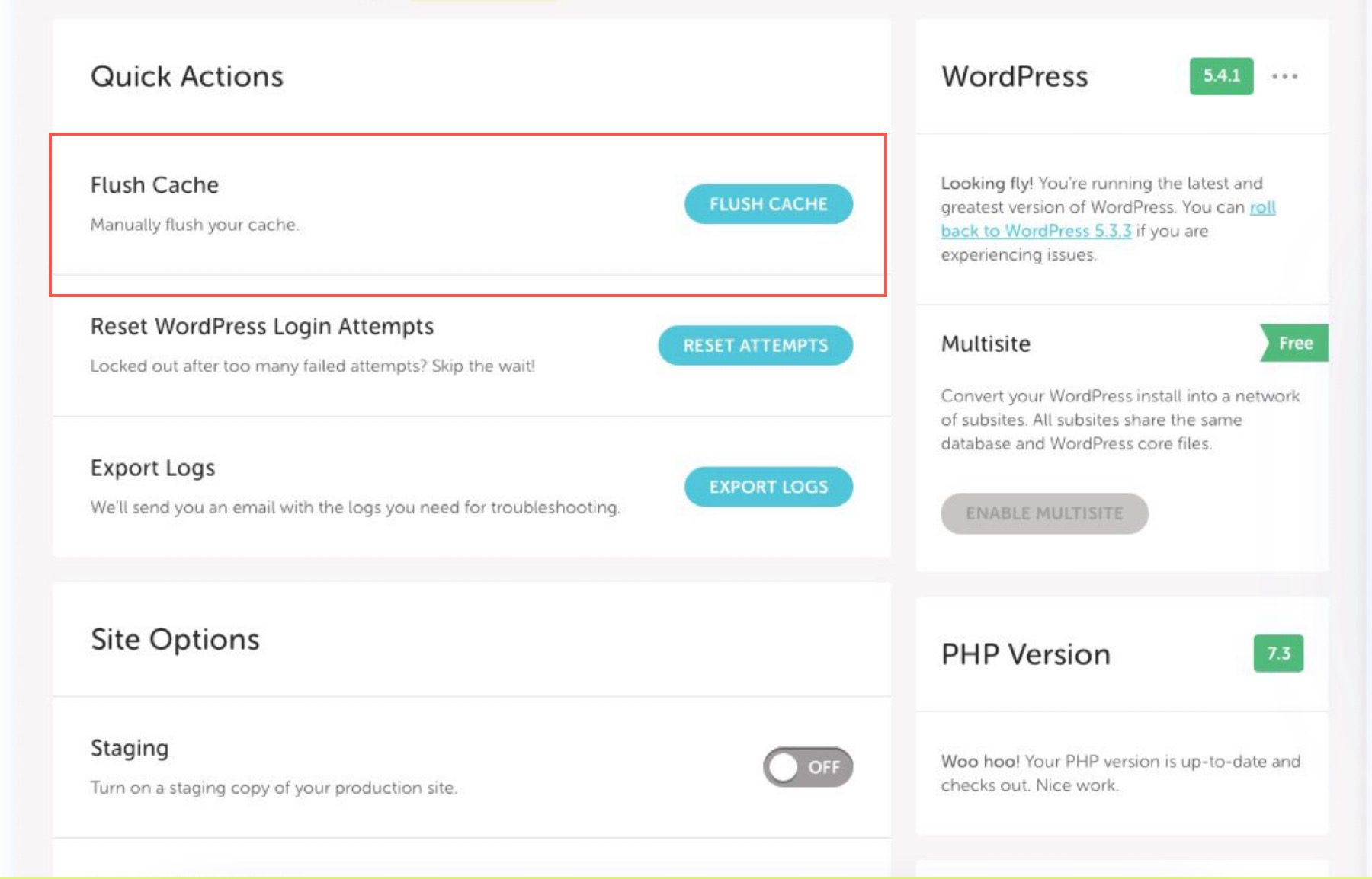 Flywheel cache options